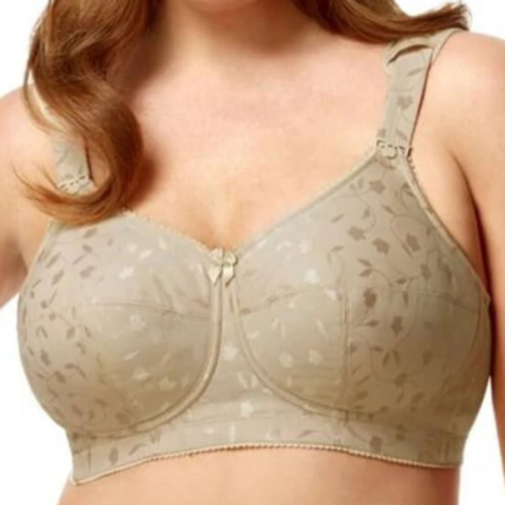 Elila Jacquard Soft Cup Bra 40K Nude Tan Full Coverage Style #1305 NWT